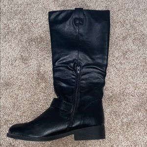 Black knee high boots